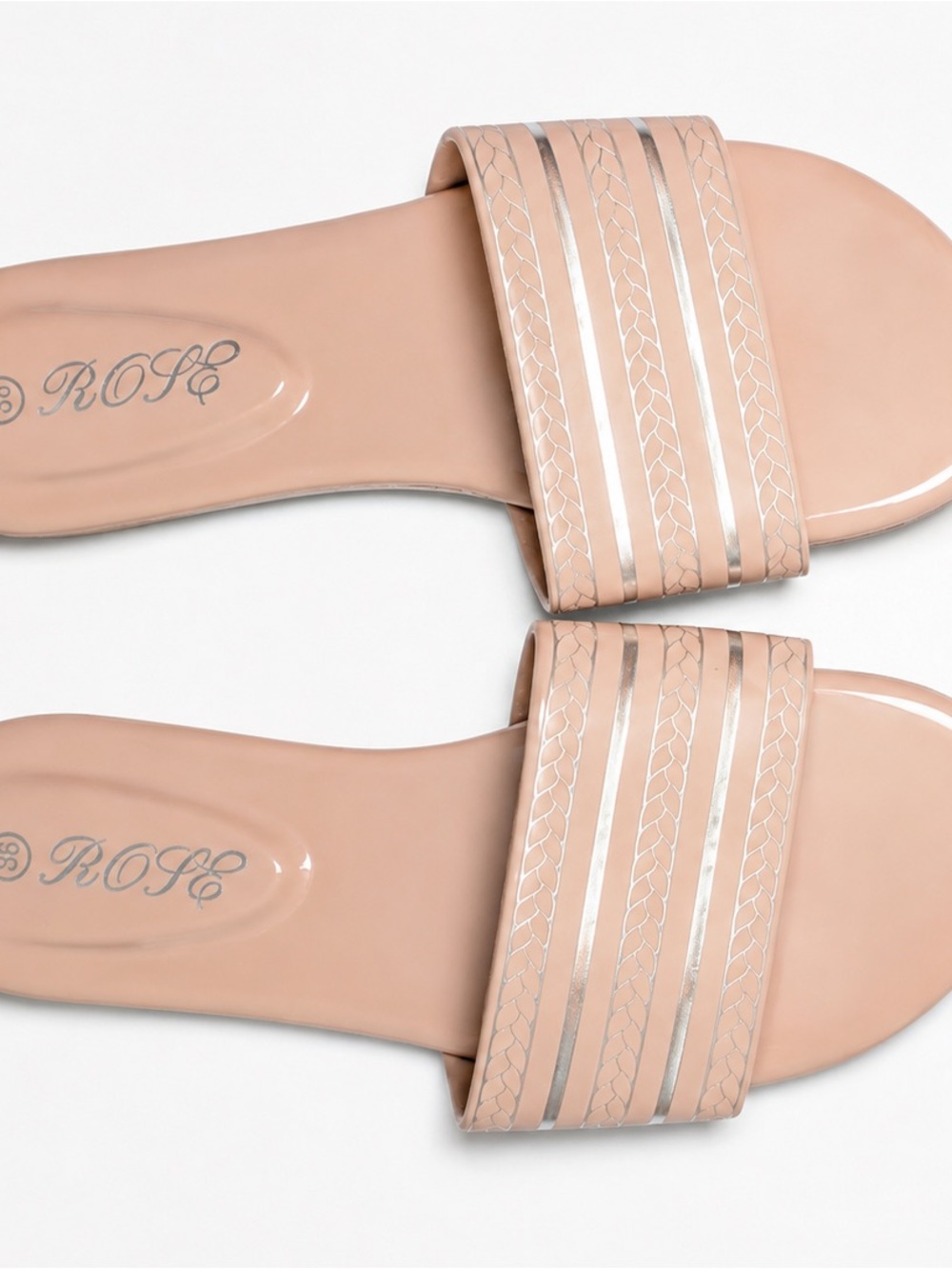 Cream Braided Slide Sandals – Women’s
